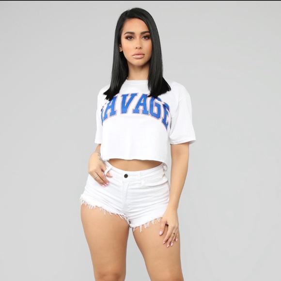 Savage Crop Top - White - Picture 2 of 8
